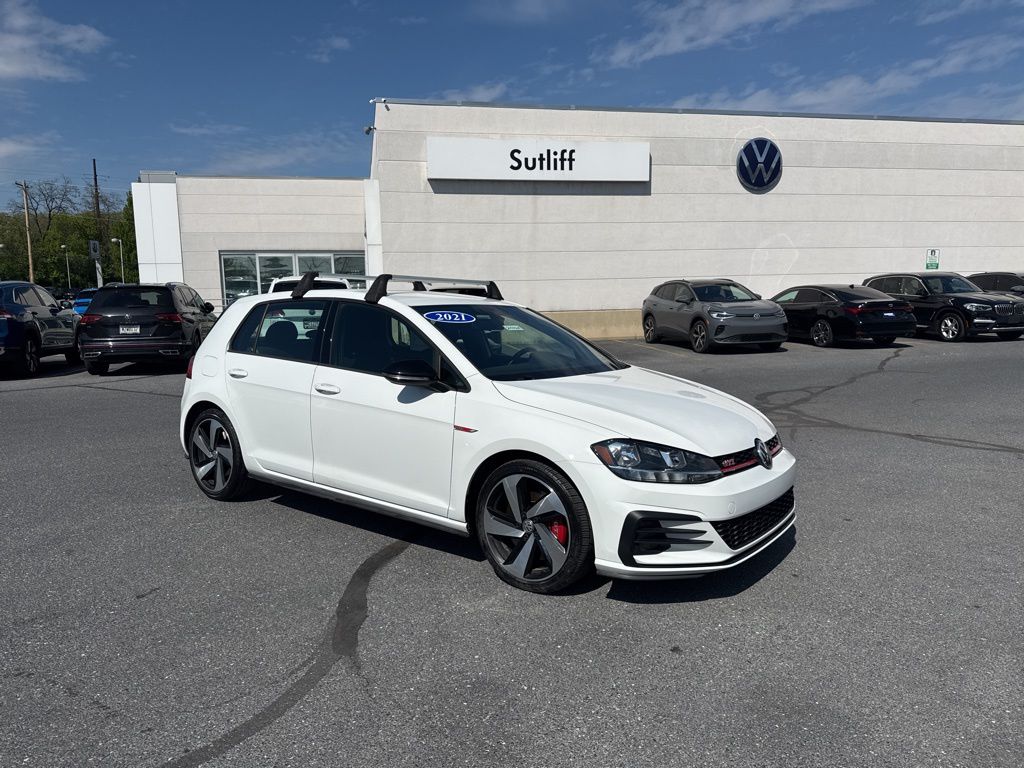 Pure White 2021 Volkswagen Golf GTI 2.0T S FWD Hatchback Front-Wheel Drive 6-Speed Manual