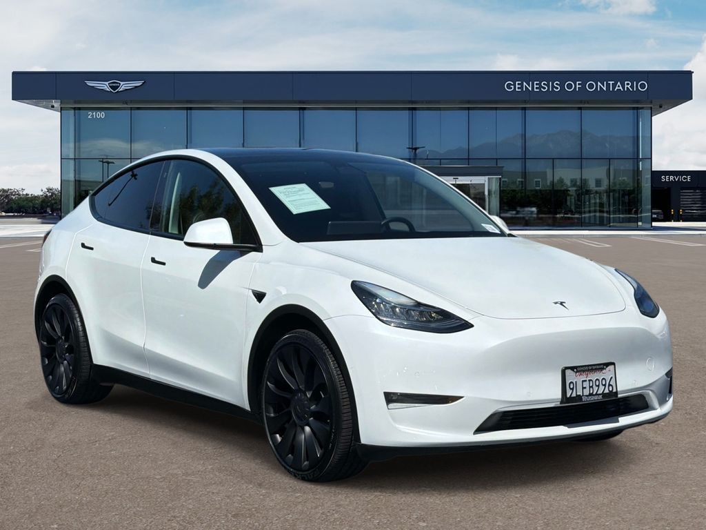 Pearl White Multi-Coat 2021 Tesla Model Y SUV / Crossover All-Wheel Drive 1-Speed Automatic