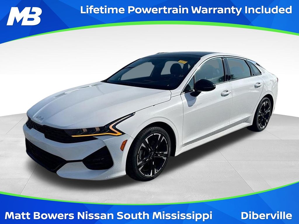 Glacial White Pearl 2023 Kia K5 Sedan Front-Wheel Drive 8-Speed Automatic