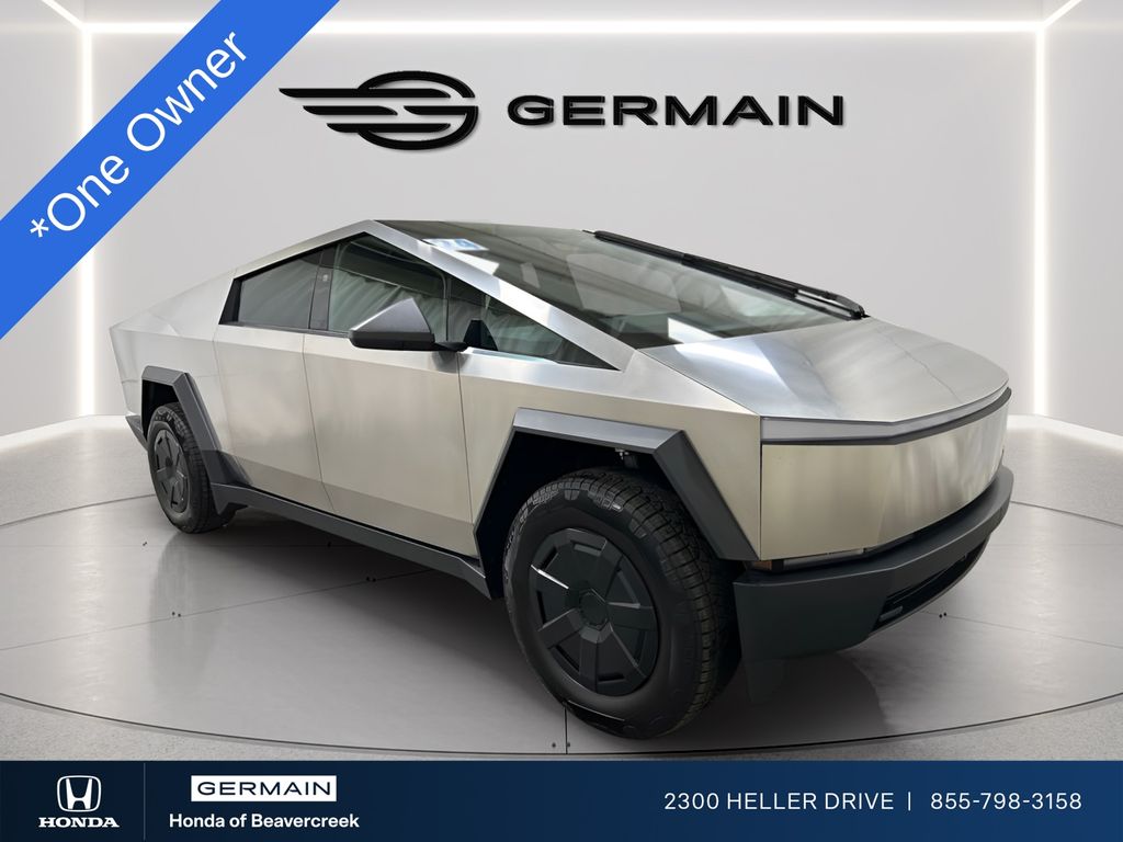 Silver 2024 Tesla Cybertruck Crew Cab AWD Pickup Truck All-Wheel Drive 1-Speed Automatic