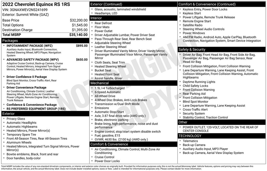 used 2022 Chevrolet Equinox car, priced at $25,000