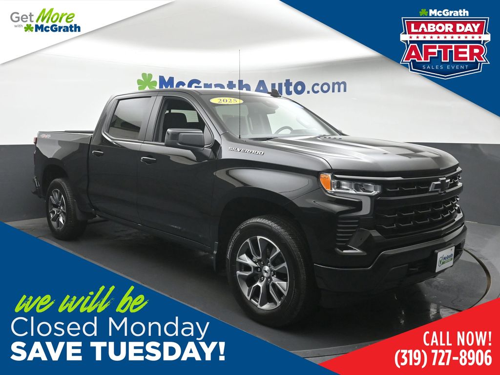 Black 2025 Chevrolet Silverado 1500 Pickup Truck Four-Wheel Drive Automatic