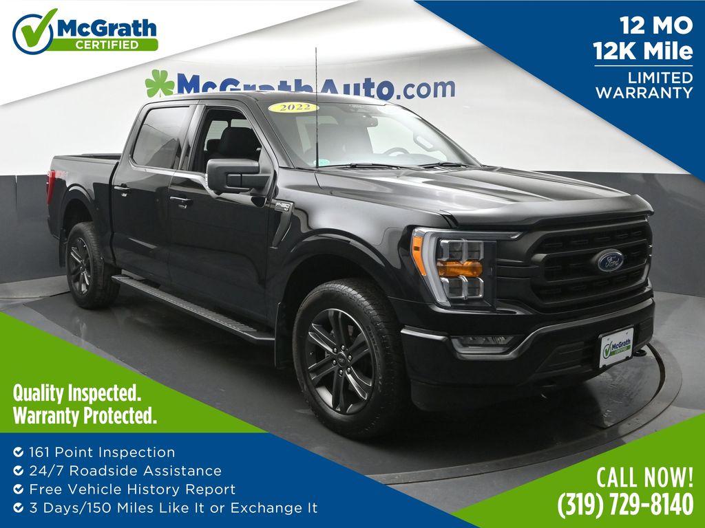 Black Metallic 2022 Ford F-150 XLT SuperCrew 4WD Pickup Truck Four-Wheel Drive Automatic