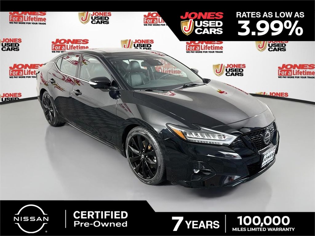 Super Black 2022 Nissan Maxima Sedan Front-Wheel Drive Continuously Variable Transmission