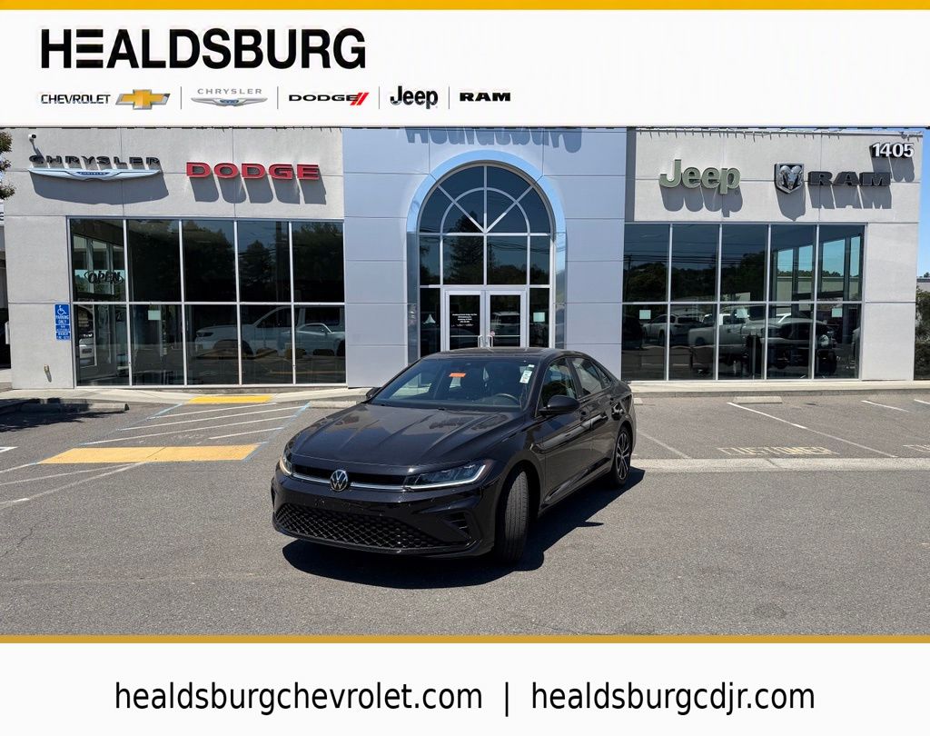 Deep Black Pearl 2025 Volkswagen Jetta Sedan Front-Wheel Drive 8-Speed Automatic