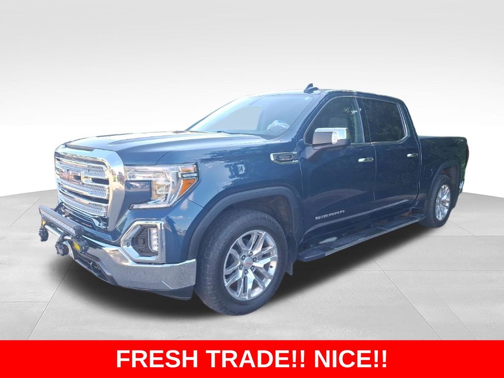 Pacific Blue Metallic 2021 GMC Sierra 1500 SLT Crew Cab 4WD Pickup Truck Four-Wheel Drive Automatic