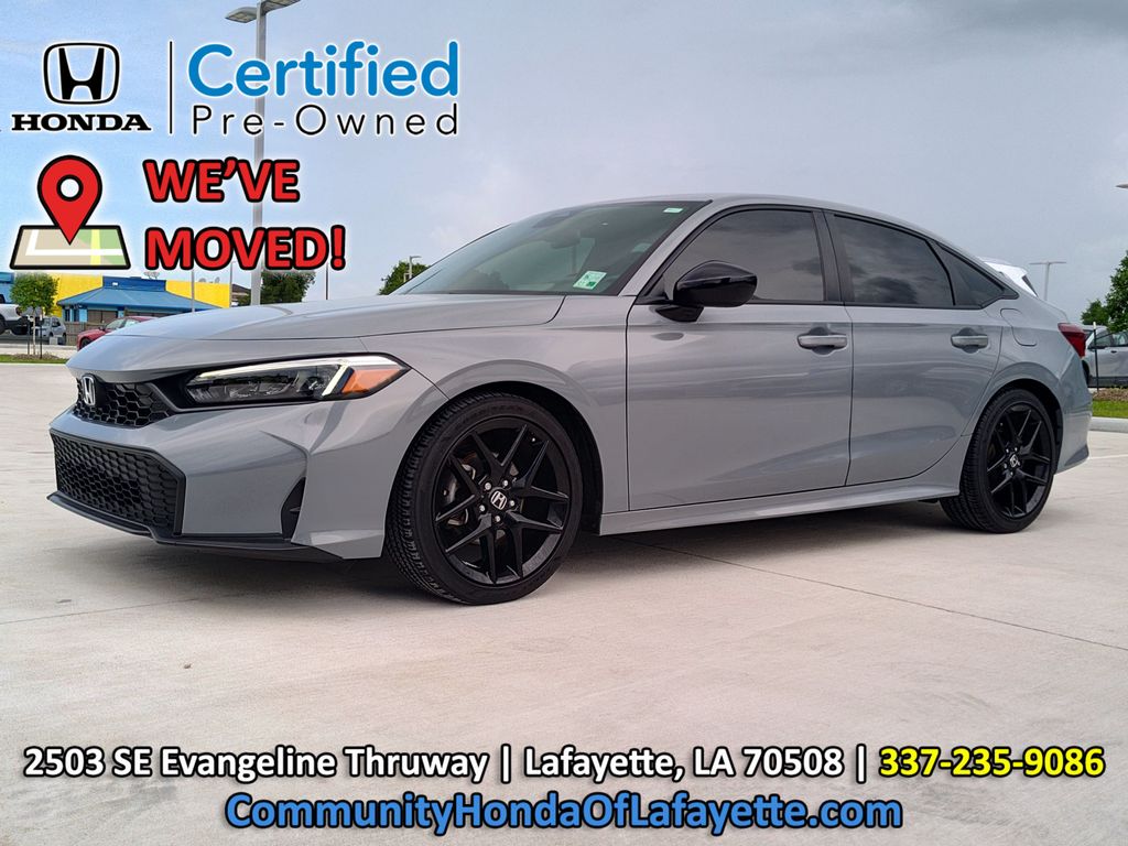 Urban Gray Pearl 2025 Honda Civic Sedan Front-Wheel Drive Continuously Variable Transmission