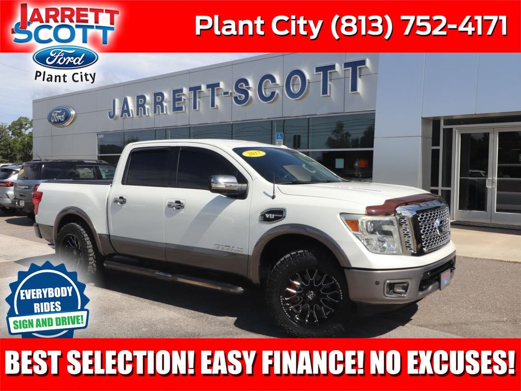 Pearl White Metallic 2017 Nissan Titan Pickup Truck 4X2 7-Speed Automatic