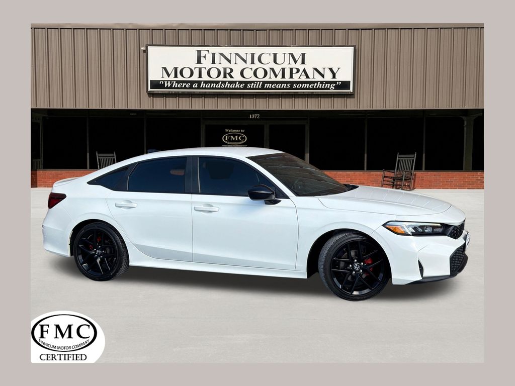 Platinum White Pearl 2025 Honda Civic Sport FWD Sedan Front-Wheel Drive Continuously Variable Transmission