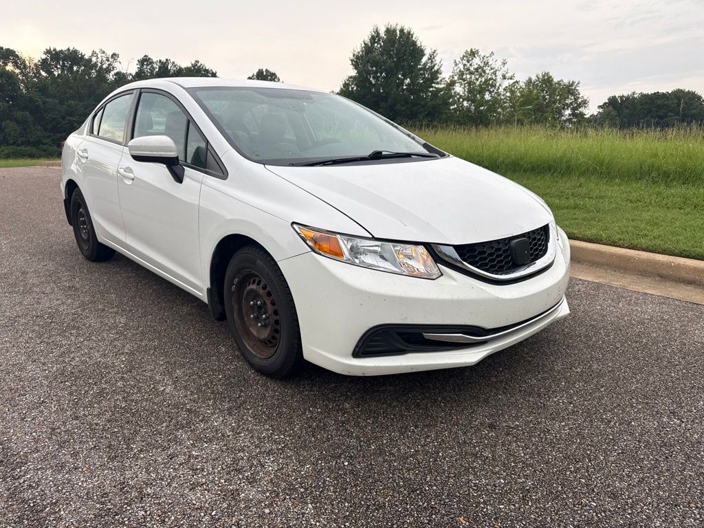 White 2015 Honda Civic Sedan Front-Wheel Drive Continuously Variable Transmission