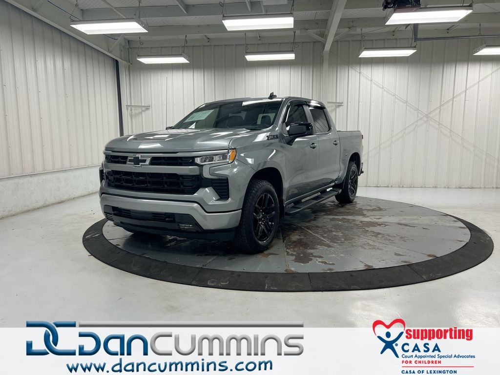 Sterling Gray Metallic 2023 Chevrolet Silverado 1500 RST Crew Cab 4WD Pickup Truck Four-Wheel Drive Automatic