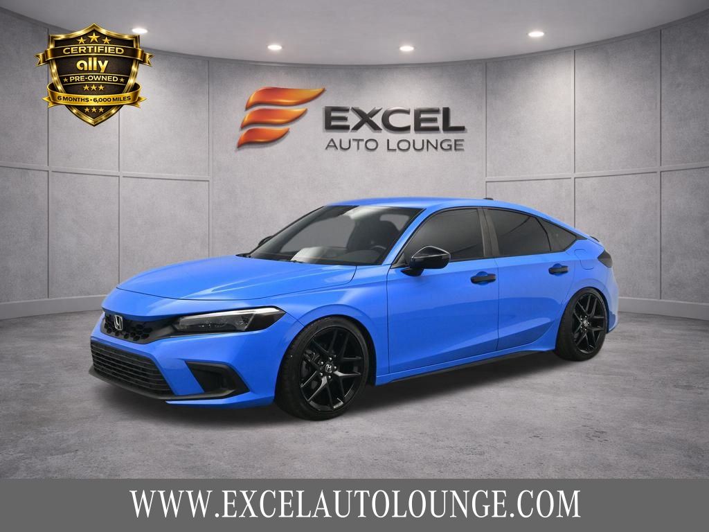 Blue 2024 Honda Civic Hatchback Sport FWD Hatchback Front-Wheel Drive Continuously Variable Transmission
