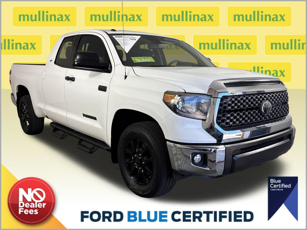 Super White 2019 Toyota Tundra SR5 Double Cab 5.7L Pickup Truck 4X2 6-Speed Automatic Overdrive
