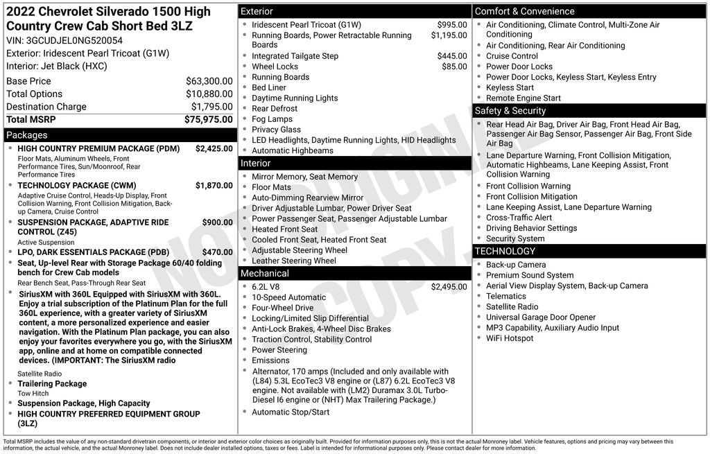 Certified Used 2022 White Chevrolet High Country image 2