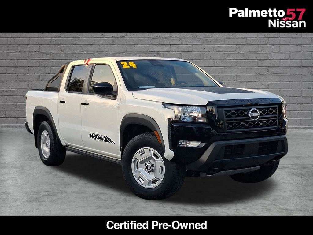 Glacier White 2024 Nissan Frontier Pickup Truck Four-Wheel Drive 9-Speed Automatic Overdrive