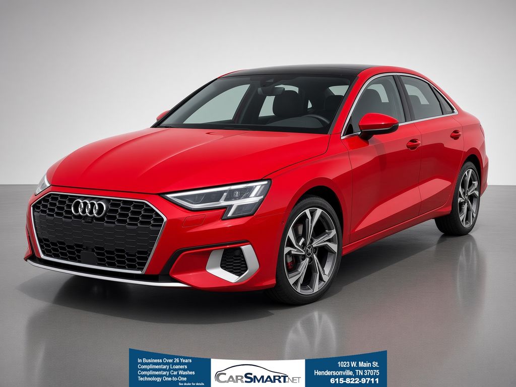 Orange (Tango Red) 2022 Audi A3 Sedan Front-Wheel Drive 7-Speed Automatic