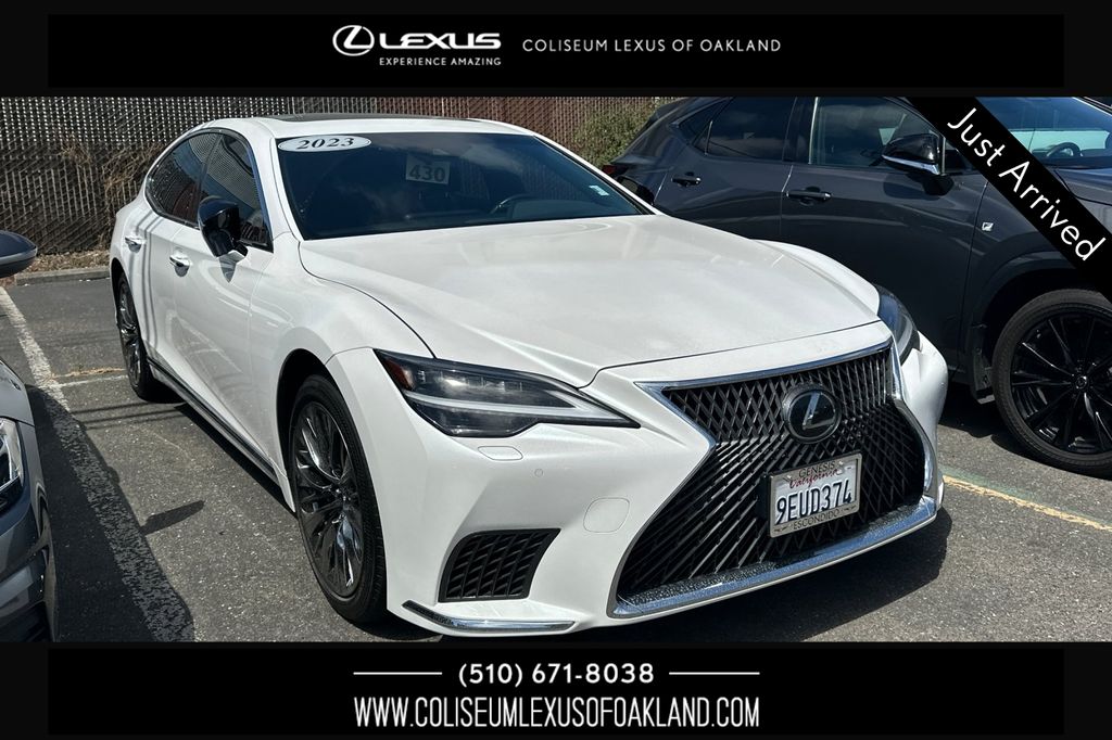 White Pearl 2023 Lexus LS Sedan Rear-Wheel Drive Automatic