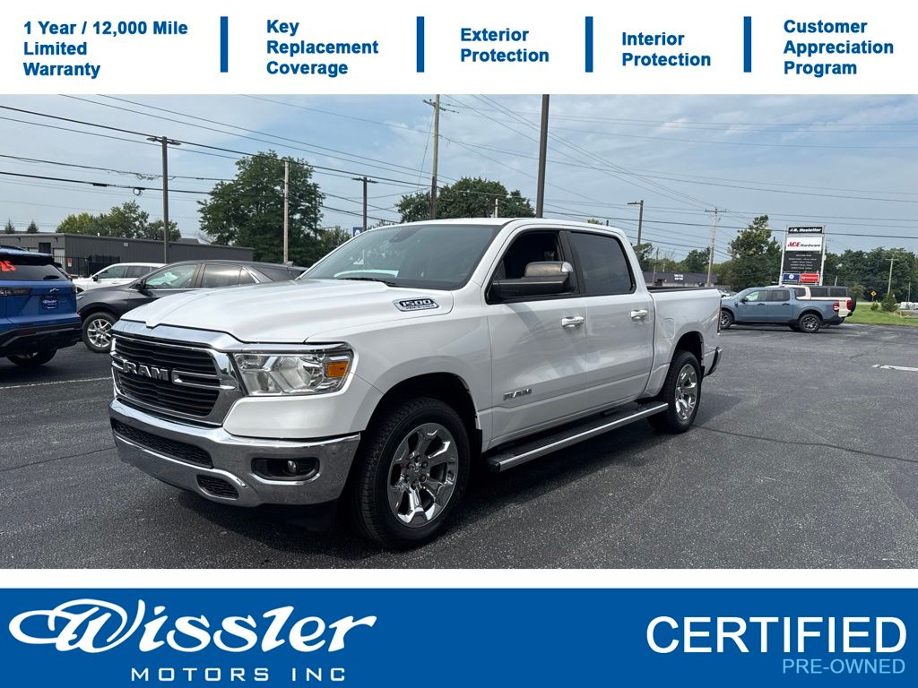 Bright White Clearcoat 2021 RAM 1500 Pickup Truck Four-Wheel Drive 8-Speed Automatic