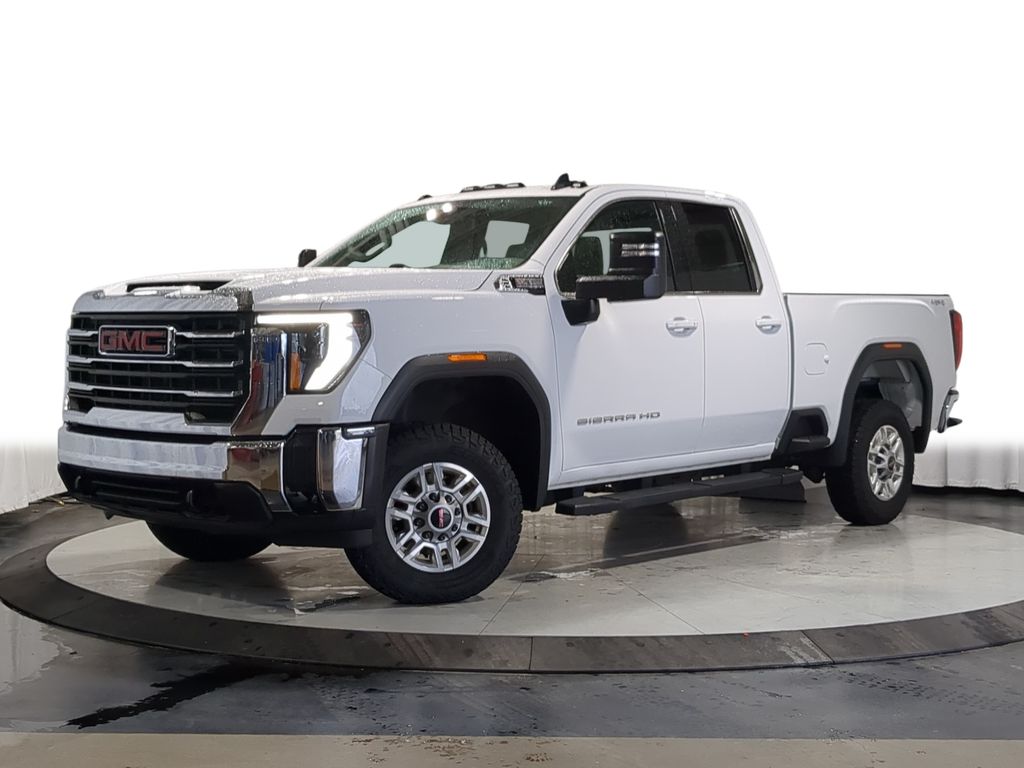 Summit White 2024 GMC Sierra 2500HD SLE Double Cab 4WD Pickup Truck Four-Wheel Drive Automatic