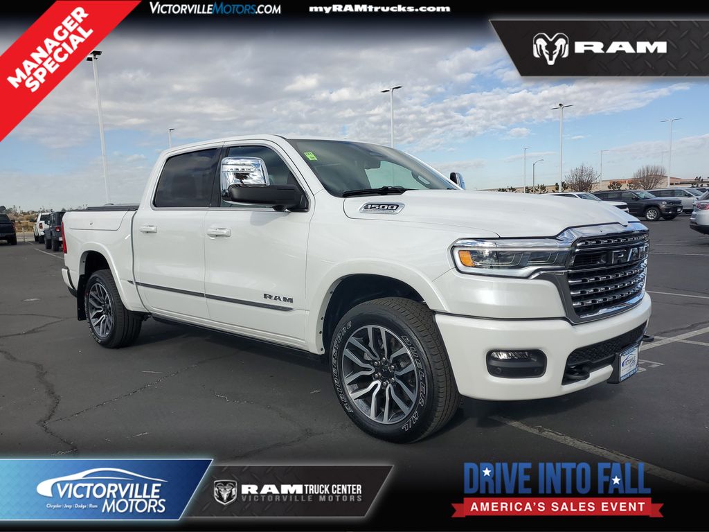 Ivory White Tri-Coat Pearlcoat 2026 RAM 1500 Pickup Truck Four-Wheel Drive 8-Speed Automatic