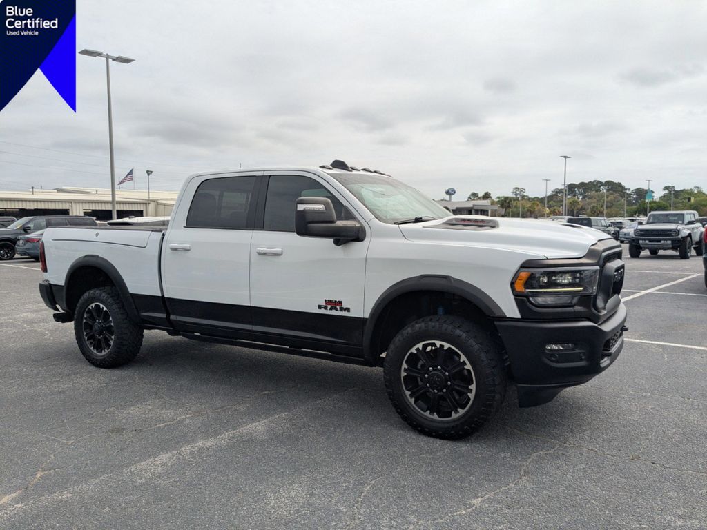 Bright White Clearcoat 2023 RAM 2500 Rebel Crew Cab 4WD Pickup Truck Four-Wheel Drive 8-Speed Automatic