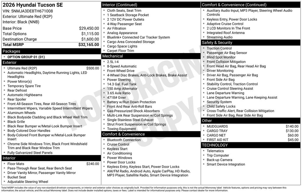 Certified Used 2026 Red Hyundai SE image 6