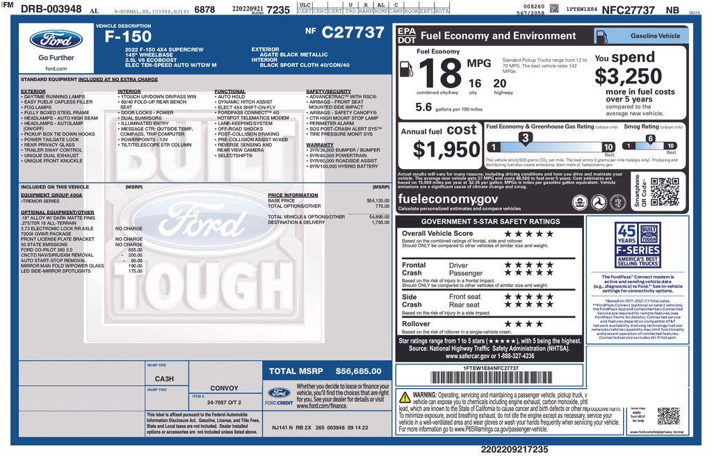 Certified Used 2022 Black Ford Tremor image 5