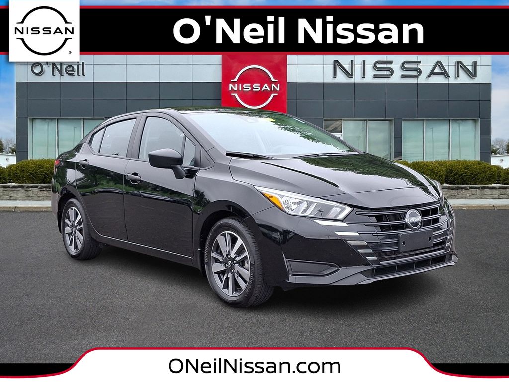 Super Black Metallic 2024 Nissan Versa Sedan Front-Wheel Drive Continuously Variable Transmission