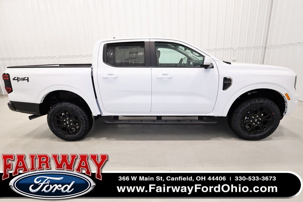 Oxford White 2025 Ford Ranger Lariat SuperCrew 4WD Pickup Truck Four-Wheel Drive Automatic