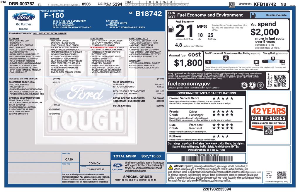 Certified Used 2019 White Ford King Ranch image 3