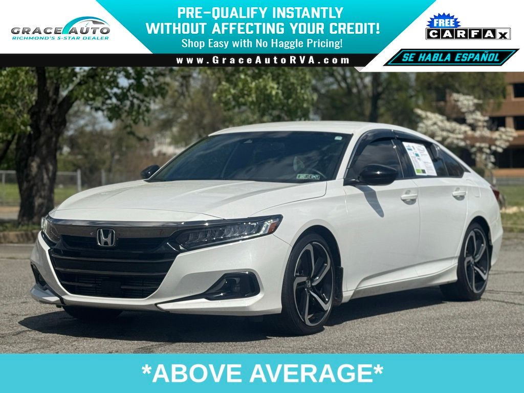 Platinum White Pearl 2022 Honda Accord Sport FWD Sedan Front-Wheel Drive Continuously Variable Transmission