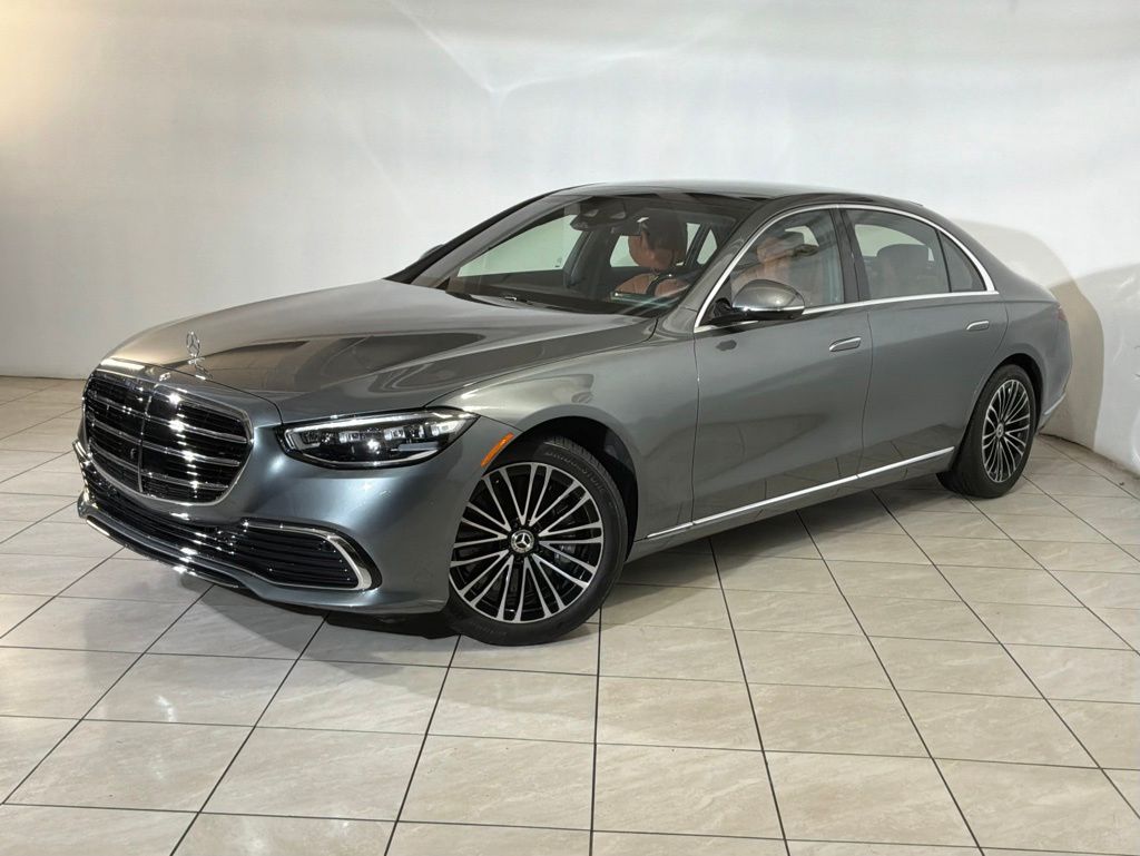 Gray (Selenite Grey Metallic) 2025 Mercedes-Benz S-Class S 580 4MATIC Sedan All-Wheel Drive 9-Speed Automatic