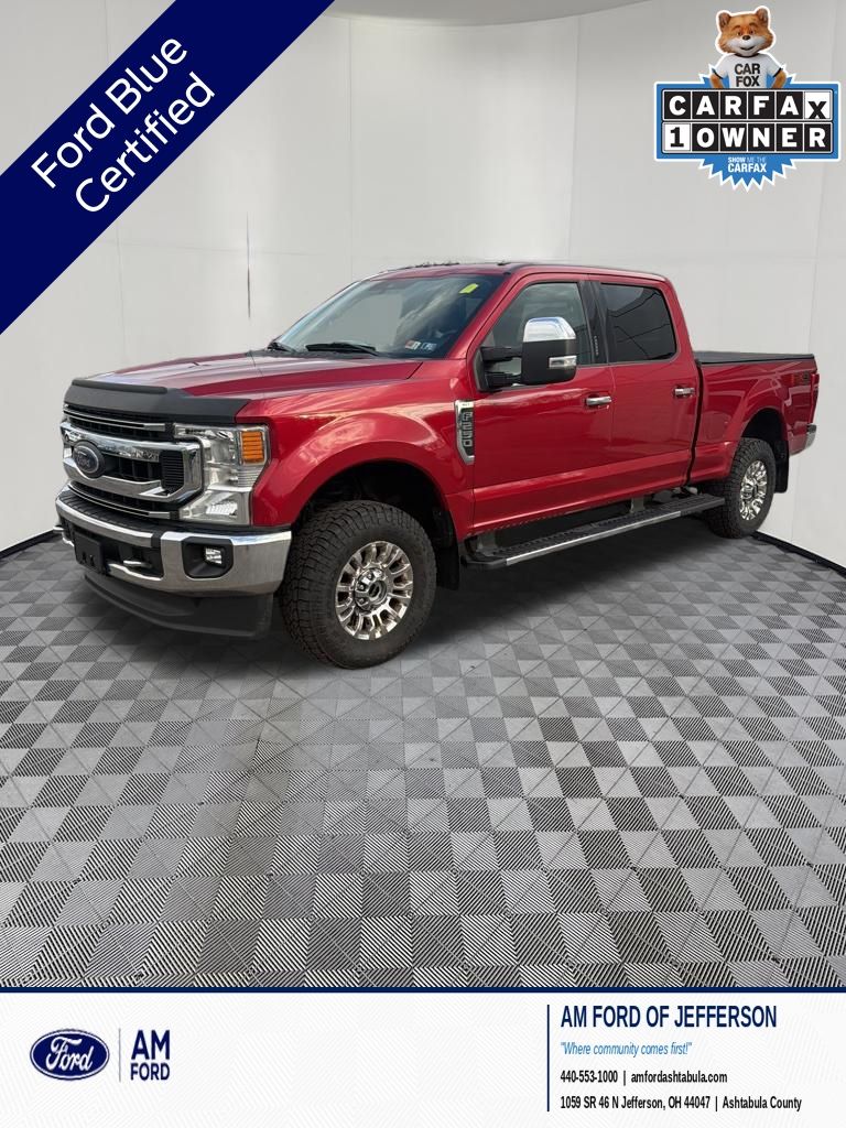 Red 2020 Ford F-250 Super Duty XLT Crew Cab 4WD Pickup Truck Four-Wheel Drive Automatic
