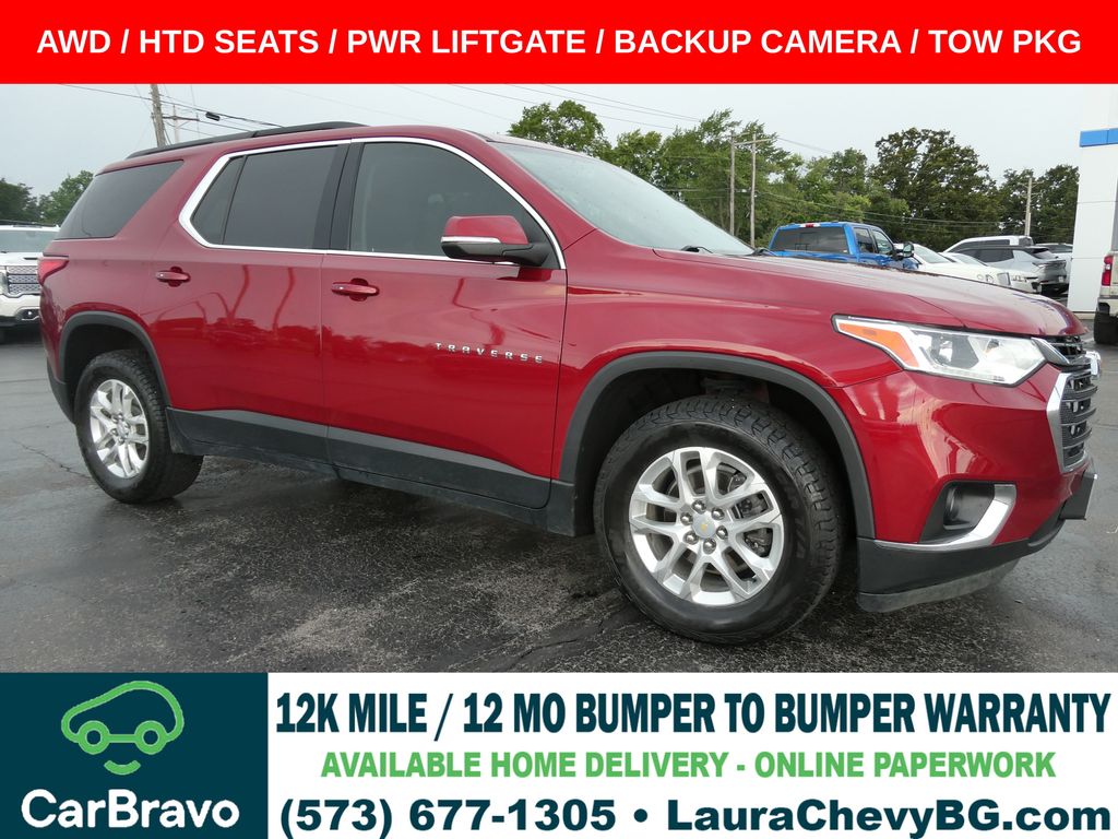 Cajun Red Tintcoat 2021 Chevrolet Traverse SUV / Crossover Four-Wheel Drive 9-Speed Automatic