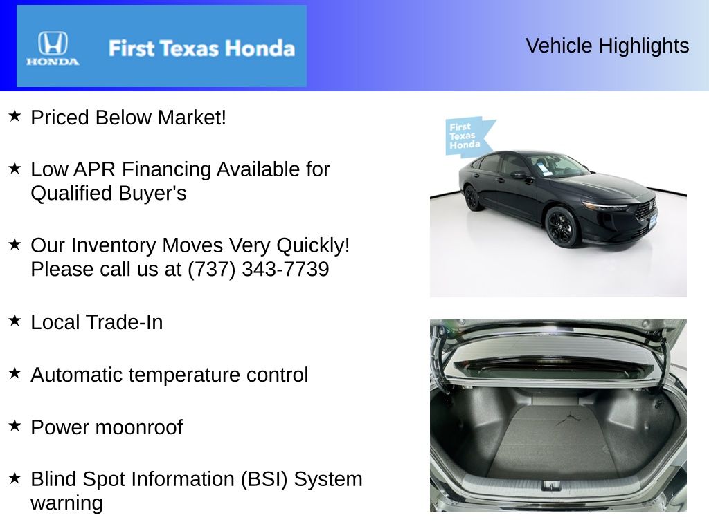 Used Car 2025 Honda Accord  Se For Sale Under $30,000 In Austin, Texas