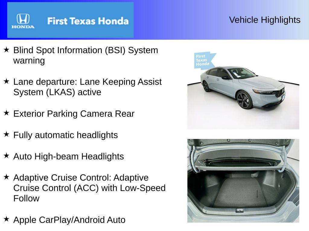 Used Car 2025 Honda Accord Hybrid  Sport For Sale In Austin, Texas