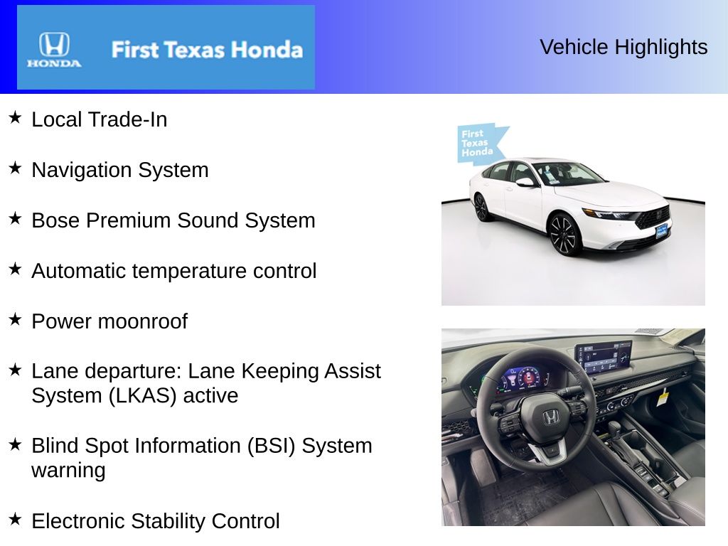 Used Car 2025 Honda Accord Hybrid  Touring For Sale Under $35,000 In Austin, Texas