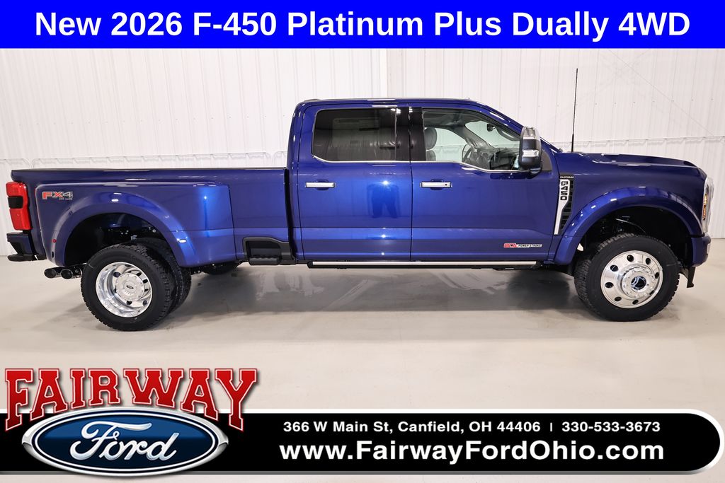 Argon Blue Metallic 2026 Ford F-450 Super Duty Platinum Crew Cab LB DRW 4WD Pickup Truck Four-Wheel Drive Automatic