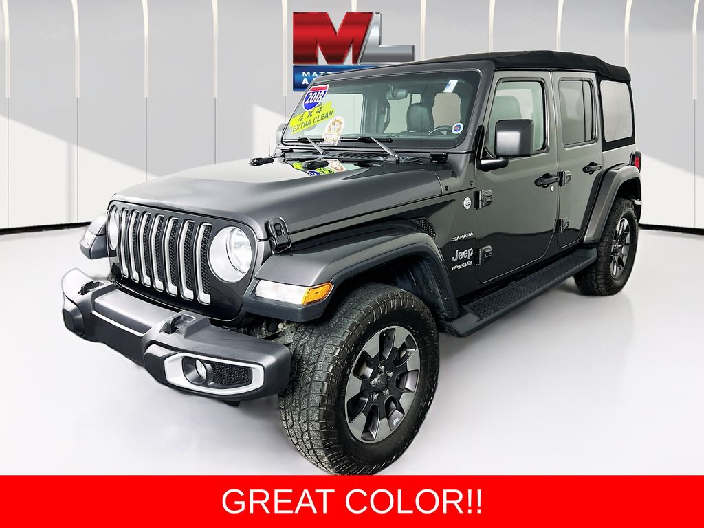 Gray (Granite Crystal Metallic Clearcoat) 2018 Jeep Wrangler Unlimited Sahara 4WD SUV / Crossover Four-Wheel Drive 8-Speed Automatic