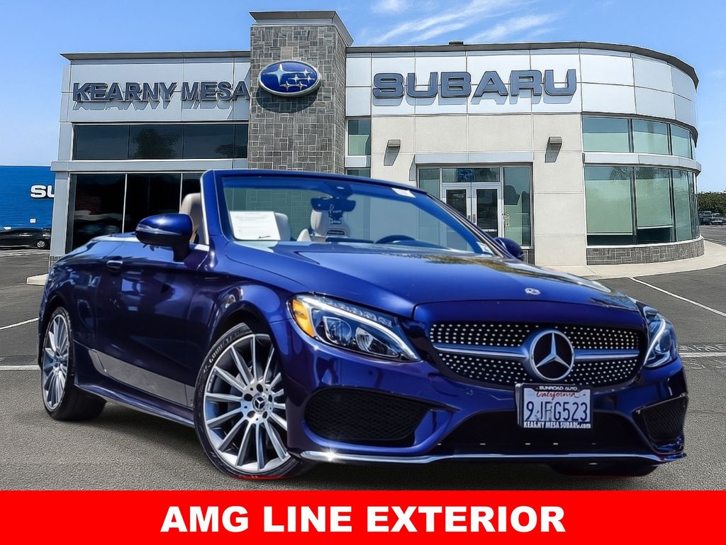 Lunar Blue Metallic 2017 Mercedes-Benz C-Class Convertible Rear-Wheel Drive 9-Speed Automatic
