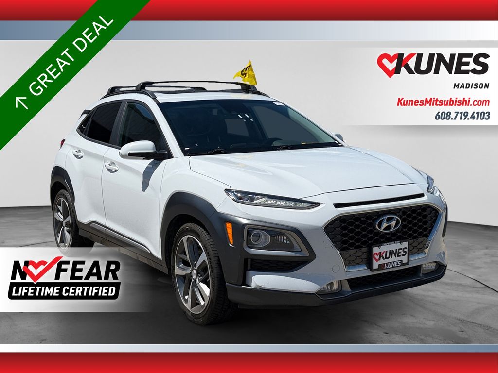 Chalk White 2020 Hyundai Kona SUV / Crossover All-Wheel Drive 7-Speed Automatic