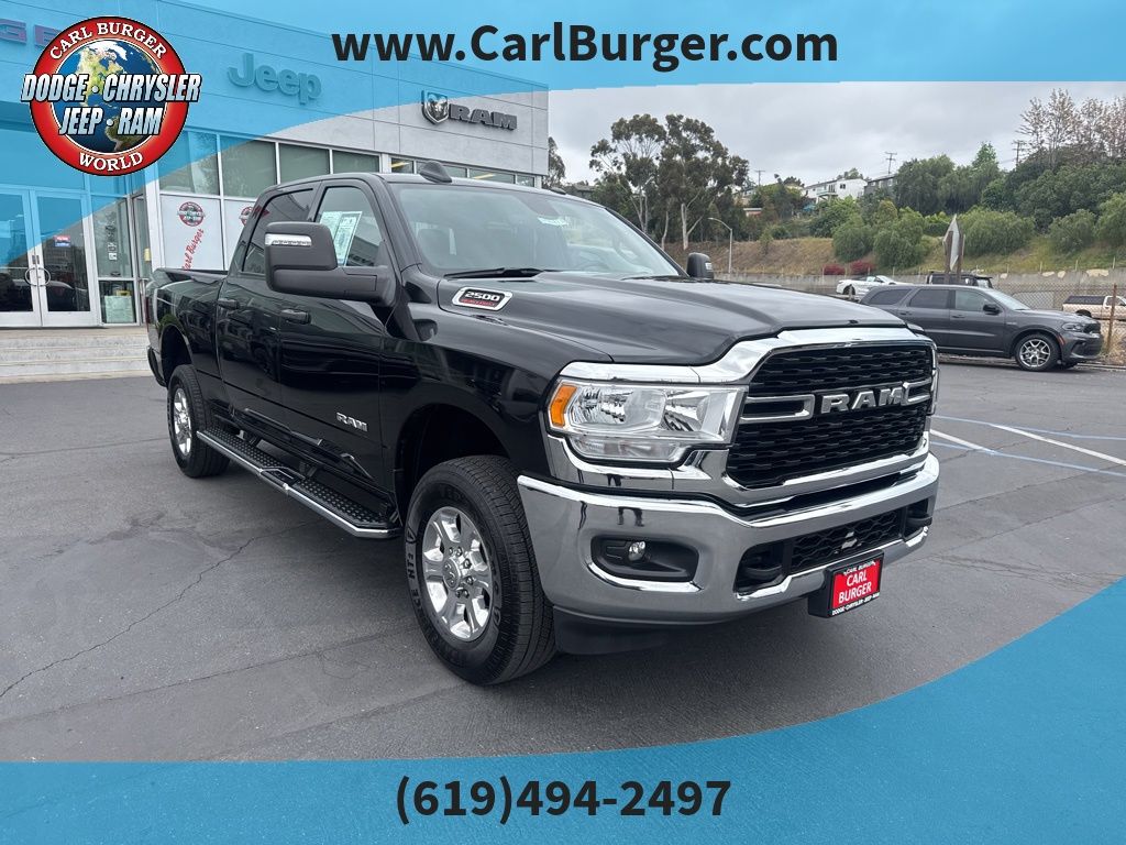 Diamond Black Crystal Pearlcoat 2024 RAM 2500 Big Horn Crew Cab 4WD Pickup Truck Four-Wheel Drive 8-Speed Automatic