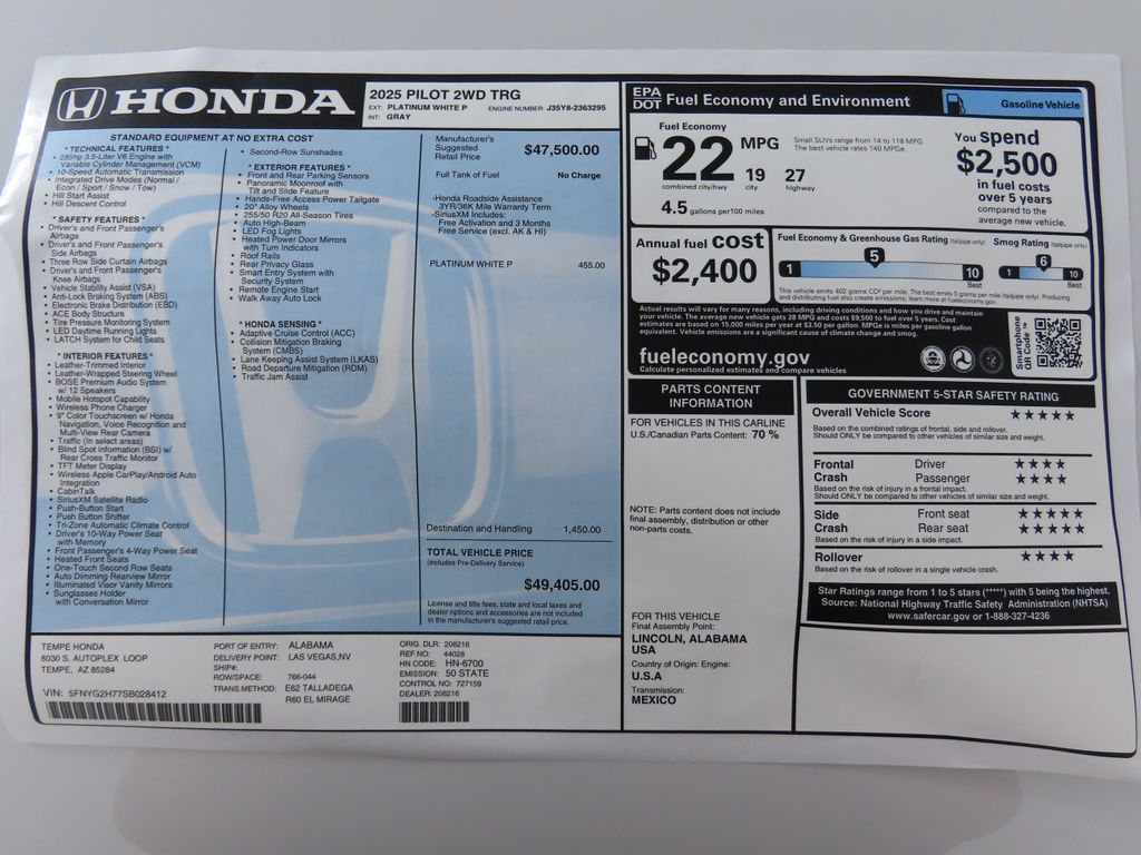 2025 Honda Pilot Touring 9