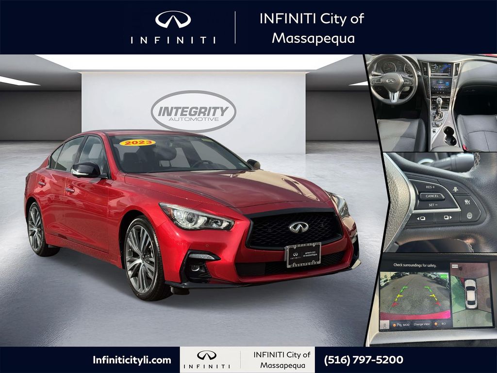 Dynamic Sunstone Red 2023 INFINITI Q50 Sensory AWD Sedan All-Wheel Drive 7-Speed Automatic Overdrive