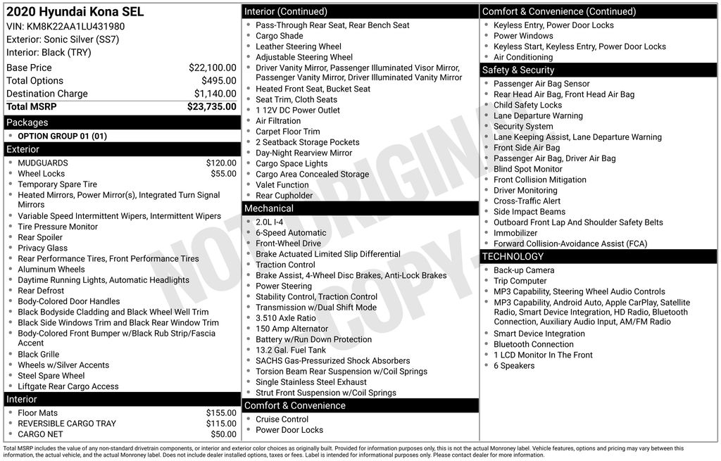 Used 2020 Silver Hyundai SEL image 7