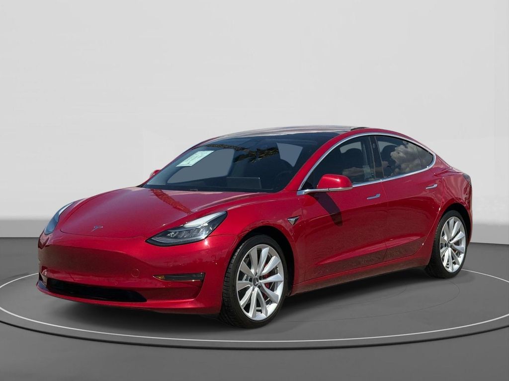 Red Multi-Coat 2018 Tesla Model 3 Long Range RWD Sedan Rear-Wheel Drive 1-Speed Automatic