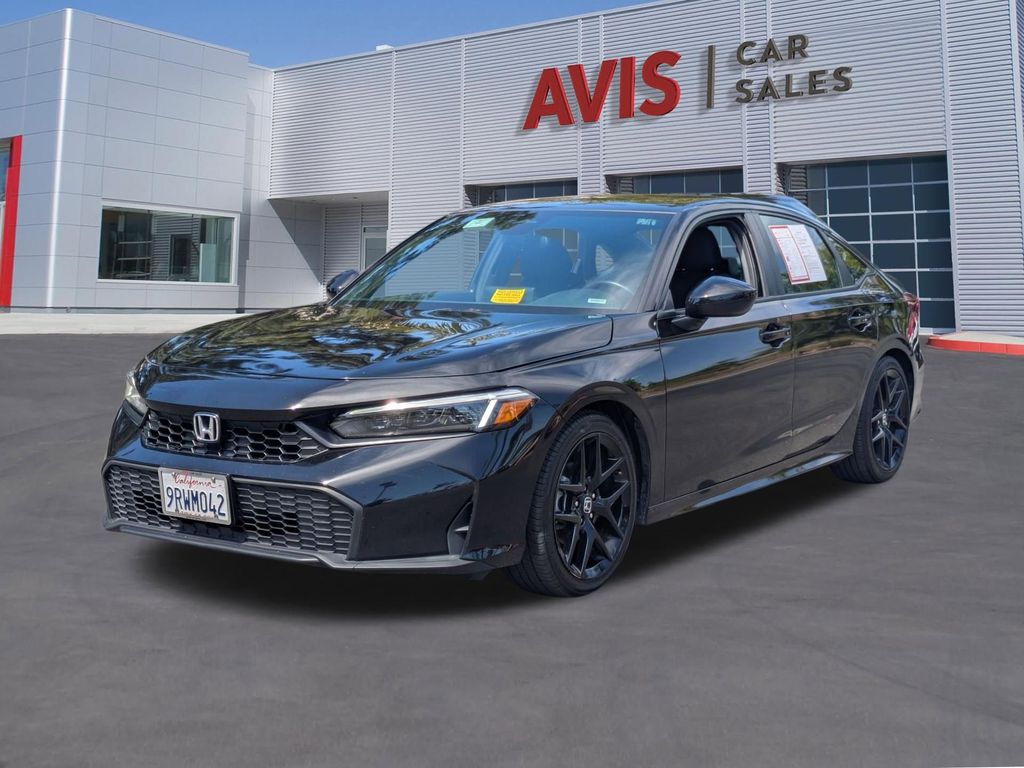 Black 2025 Honda Civic Sport FWD Sedan Front-Wheel Drive Continuously Variable Transmission