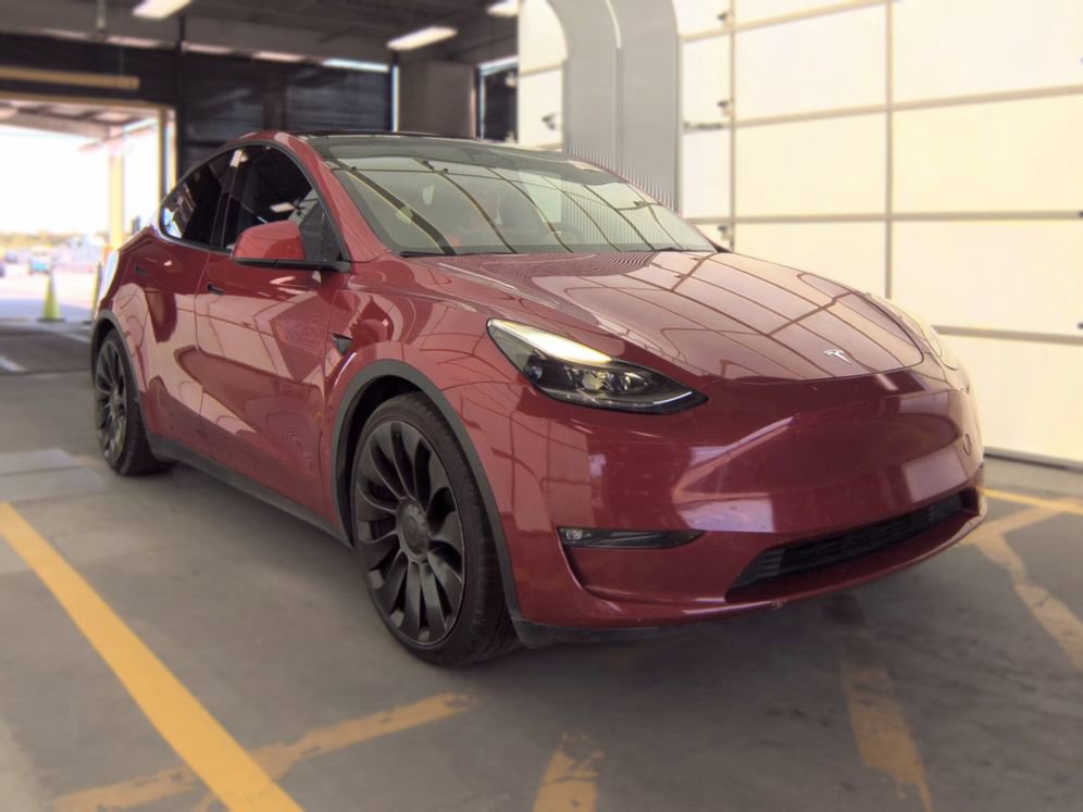 Red Multi-Coat 2023 Tesla Model Y SUV / Crossover All-Wheel Drive 1-Speed Automatic
