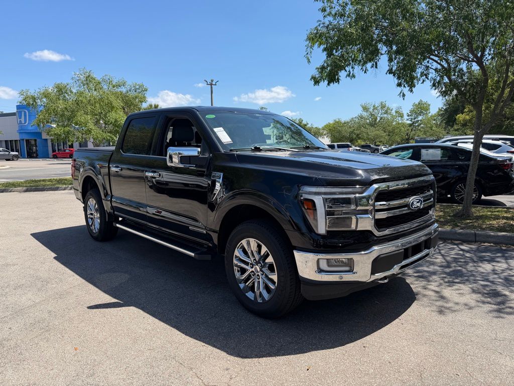Black Metallic 2024 Ford F-150 Lariat SuperCrew 4WD Pickup Truck Four-Wheel Drive Automatic