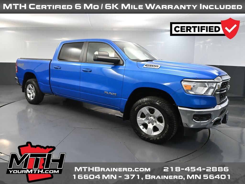 Hydro Blue Pearlcoat 2022 RAM 1500 Big Horn Crew Cab 4WD Pickup Truck Four-Wheel Drive 8-Speed Automatic